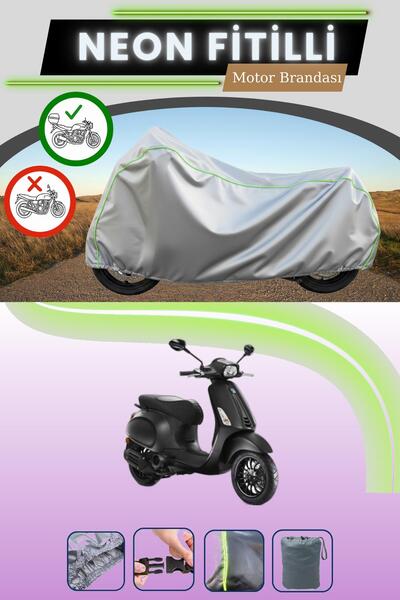 Cemku Shade حقيبة خلفية رمادية متوافقة مع قماش نيون فيسبا سبرينت إس 150 المتو...