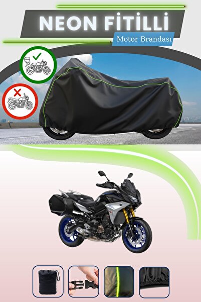 Cemku Shade حقيبة خلفية سوداء متوافقة مع قماش نيون فايتي ياماها تريسر 9 جي تي...