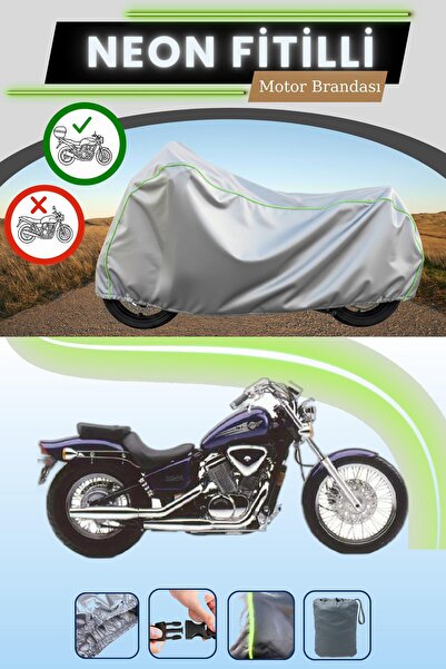 Cemku Shade حقيبة خلفية رمادية متوافقة مع قماش نيون فايبر هوندا VT 600 شادو ا...