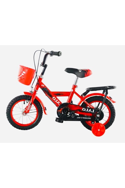 United 16 inch children's bike with front basket and rear seat, red