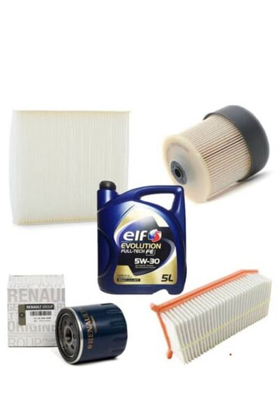 ELF Renault Clio 4 1.5 Dci Kw62-63 Filtre Bakım Set 2012-2021- +ELF YAĞ