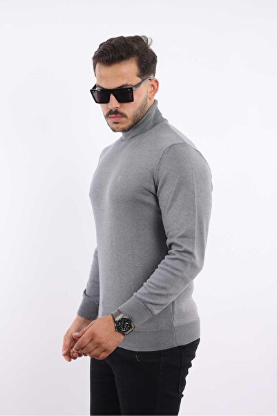 rugatchi Men's Turtleneck Knit Sweater — 100% Cotton, Classic