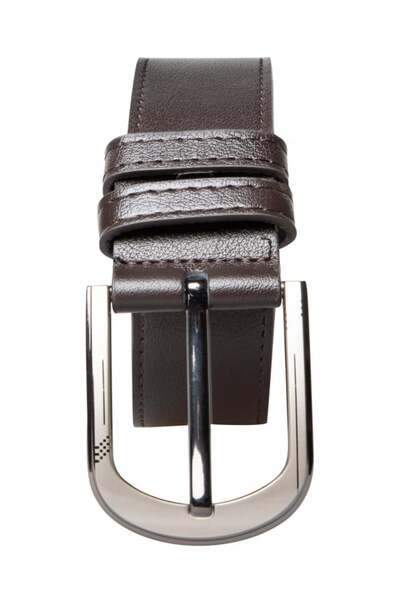 Centini Men's belt made of eco-leather, dark brown