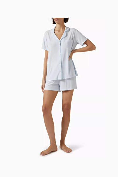 SKIMS Rib Modal Kısa Kollu Şortlu Pijama Takımı Soft Lounge Premium