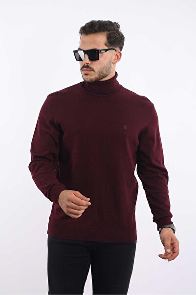 rugatchi Men's Turtleneck Knit Sweater — 100% Cotton, Classic