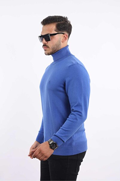 rugatchi Men's Turtleneck Knit Sweater — 100% Cotton, Classic