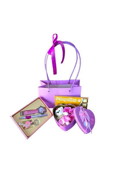 velve Pachet School Girl,ceas,pix,breloc,cutie metalica trandafiri din sapun,...