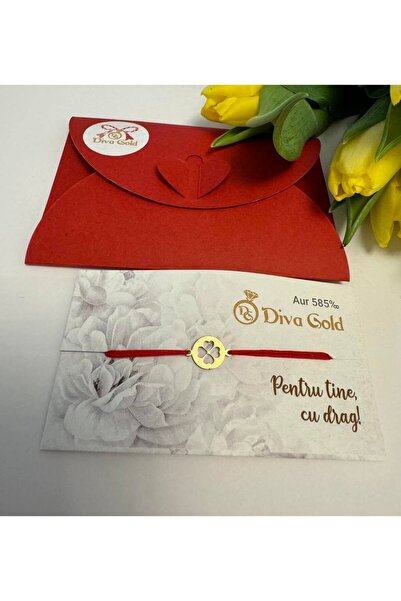 Diva Gold Brățară din aur Trifoi decupat în bănuț