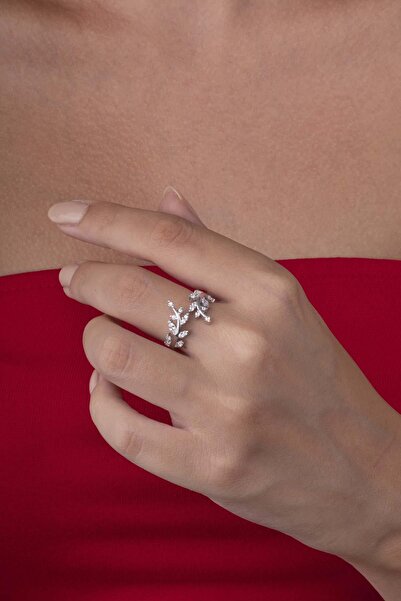 Gümüş Pazarım Defne Yaprağı Detaylı Kraliçe Tacı Beyaz Altın Kaplama Ayarlanabilir Kadın Gümüş Yüzü