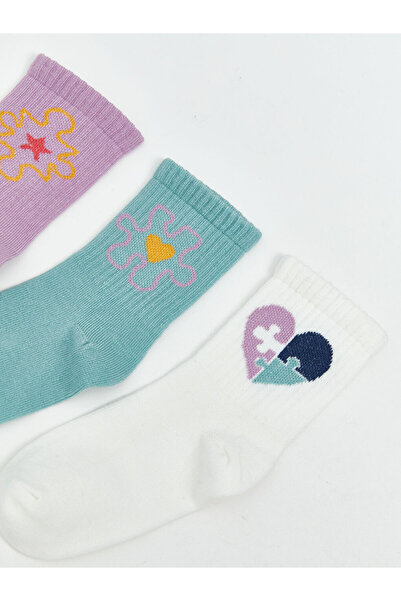 LC Waikiki Sparkling Choices from Shining Store |   Patterned Girl's Socks 3-Piece Set