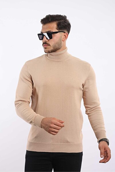 rugatchi Men's Turtleneck Knit Sweater — 100% Cotton, Classic