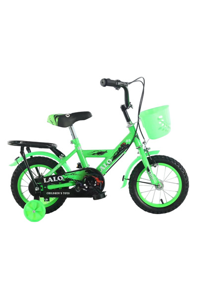 United دراجة أطفال مقاس 12مع سلة امامية كرسي خلفي لون اخضر