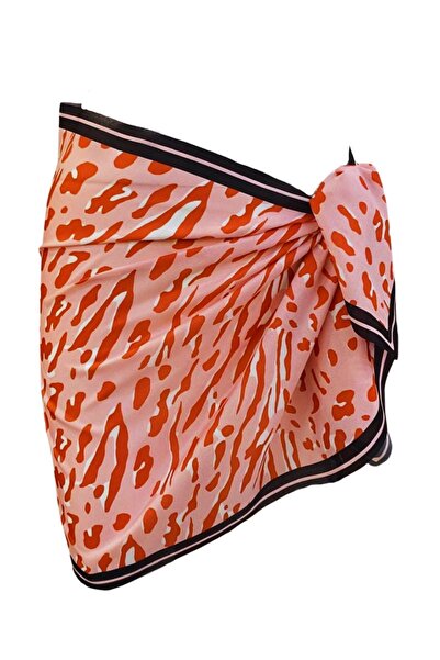 tarzınısec Short Pareo - Red Geometric Model 150X50 cm