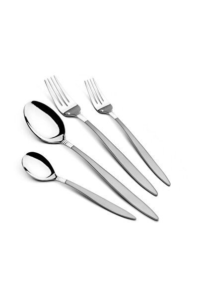 Arshia Silver 48-Piece Flatware Set with Stand