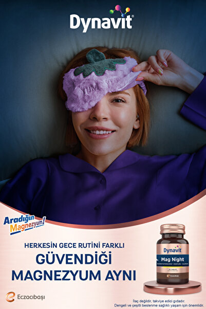 Dynavit Mag Night 30 Tablet – Akşam / Gece Magnezyumu - Magnezyum Bisglisinat, Passiflora, Valerian, B6 Vit