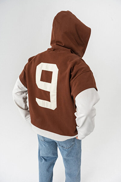 go gang own Patriot 9 Premium Deri Detay Fermuarlı Суитшърт с качулка