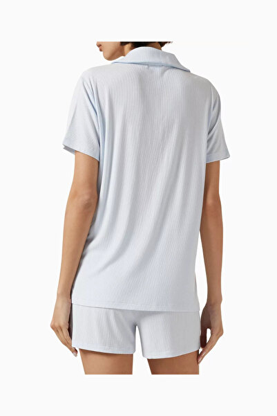 SKIMS Rib Modal Kısa Kollu Şortlu Pijama Takımı Soft Lounge Premium