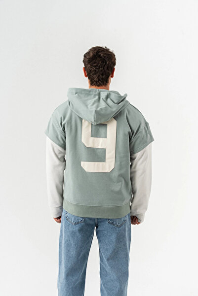 go gang own Φούτερ με κουκούλα Patriot 9 Premium με δερμάτινη λεπτομέρεια και φερμουάρ