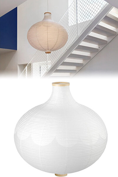 Binbirreyon Japon Feneri Tavan Lambası Başlığı 57cm Sarkıt Lamba Pirinç Kağıd...