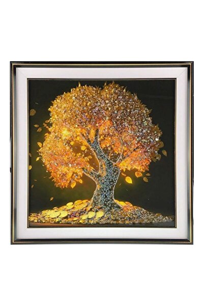 velve Tablou dimensiune maxi Money Tree cu efect stralucitor, in rama minimal...