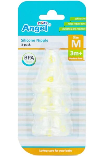 Stony Angel حلمة سيليكون، 3 قطع، مقاس صغير