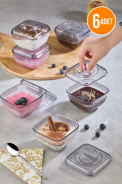 Orvila 6'lı Kapaklı Kase Takımı | Kahvaltılık Çerezlik Sunumluk Tatlı Saklama...