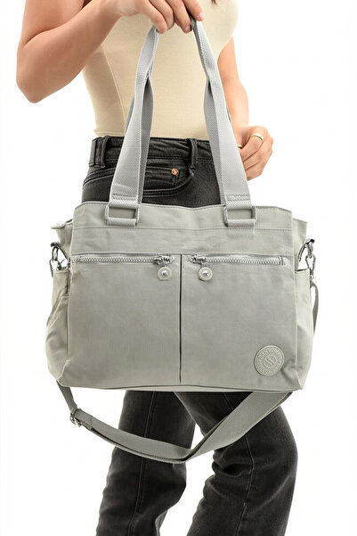 çantamgelsin Women's large size 8 compartment water resistant crinkle cross and shoulder bag & university bag