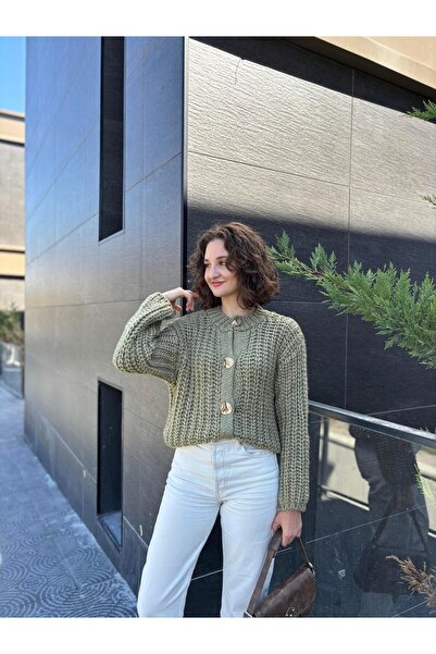 Sude Kızanlıklı Імпортна вовняна кофта з золотими ґудзиками