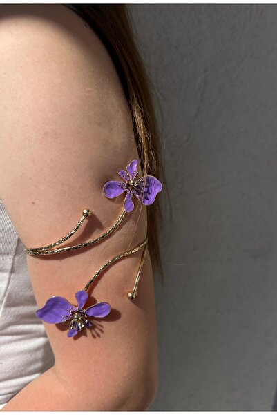 onse Gold Mor Mineli Çiçekli Paslanmaz Çelik Ayarlanabilir Kadın Pazu Bilekli...