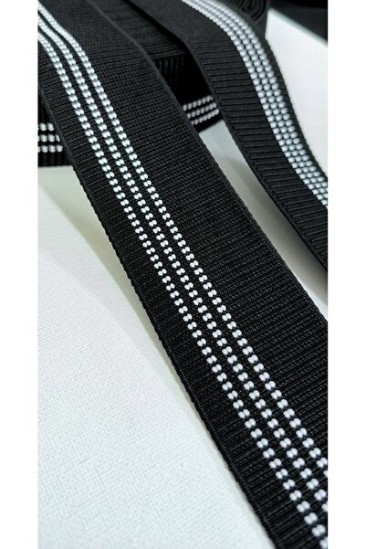 ALTAY AKSESUAR BLACK AND WHITE STRIPED PATTERNED RUBBER STRIP