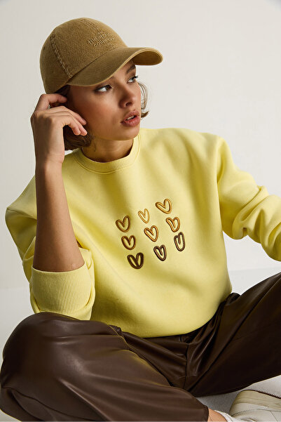 Bianco Lucci Hanorac imprimat cu inimă ridicată cu trei fire pentru femei