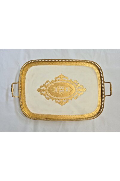 LM Esterhomedecor Rectangular Original Italian Rosewood Tray with Brass Frame Medium Size 30*50cm