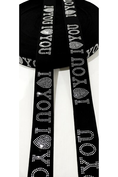 ALTAY AKSESUAR شريط خاص مطرز بحجر الحب باللون الأسود والفضي