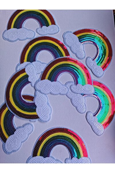 ALTAY AKSESUAR Rainbow Color Sequin Applique