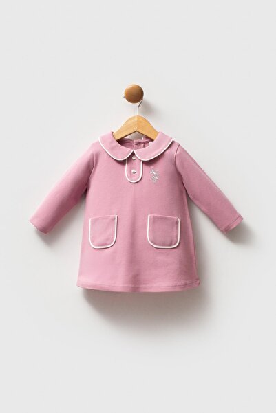 U.S. Polo Assn. %100 Pamuk, Pike, Kız Bebek Elbise