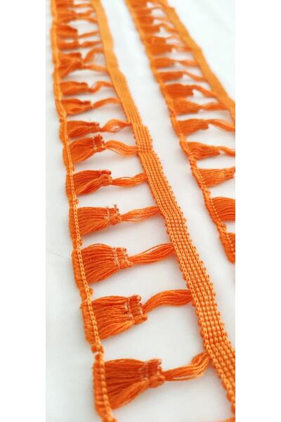 ALTAY AKSESUAR Turuncu Pamuk Püskül Şerit