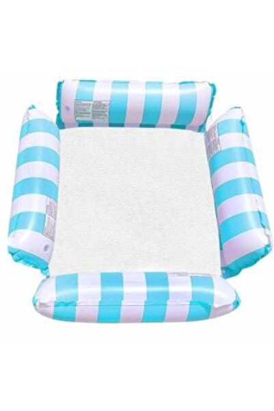 Mercaton Inflatable Armchair for Pool or Beach, Max 180 Kg, 100 cm x 100 cm, White and Light Blue
