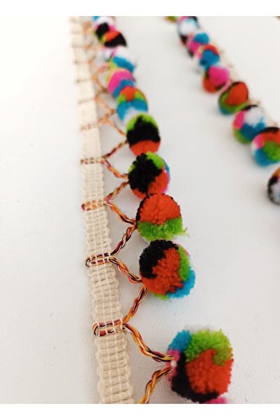ALTAY AKSESUAR Colored Edge Pompom Strip