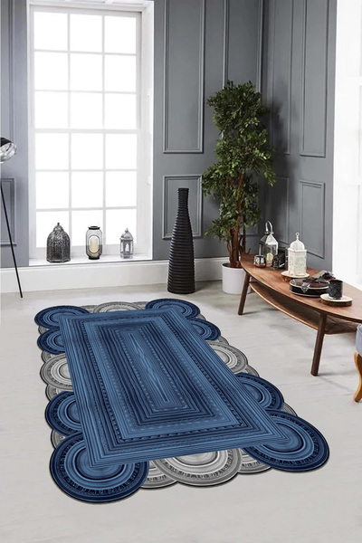 EVİMSEN Dekoratif Dijital Baskılı Yıkanabilir ve Kaymaz Tabanlı Modern Lazer ...