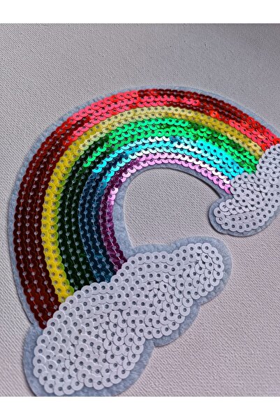 ALTAY AKSESUAR Rainbow Color Sequin Applique