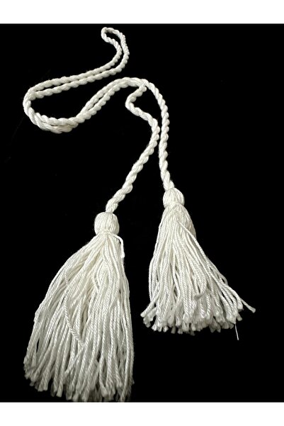 ALTAY AKSESUAR حبل محبوك باللون الأبيض الكريمي ذو وجهين