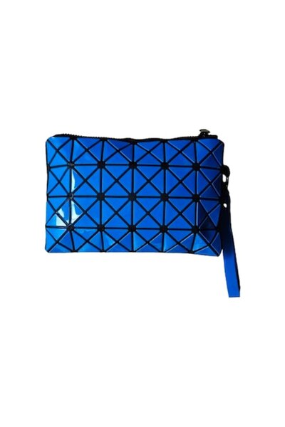 Clini Rectangular cosmetic pouch, geometric elements model, 25 x 17 cm, blue