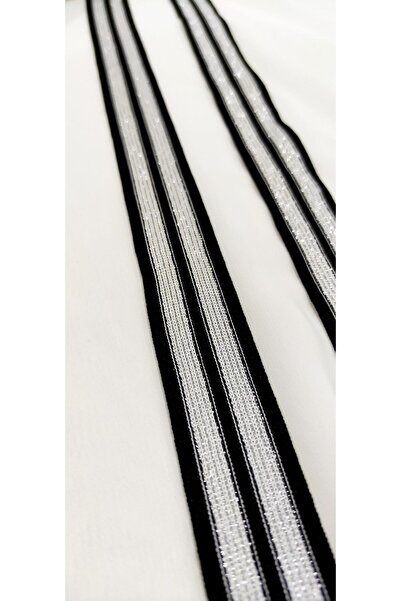 ALTAY AKSESUAR شريط تكتك أسود فضي لامع