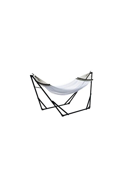 Mercaton Polyester hammock with steel support, cover, white, 263x89x100 cm