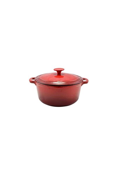 Perfect Home Enameled Cast Iron Pot with Lid, Red, 4L,