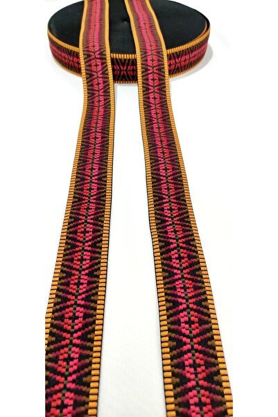 ALTAY AKSESUAR بورجوندي برتقالي عرقي شريط منسوج ضيق