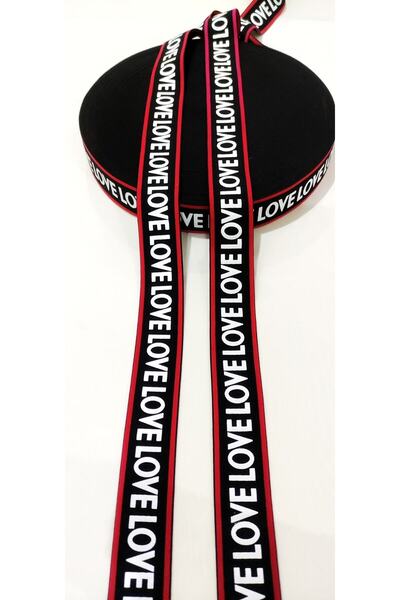 ALTAY AKSESUAR شريط مطاطي أحمر أسود أبيض مكتوب عليه الحب