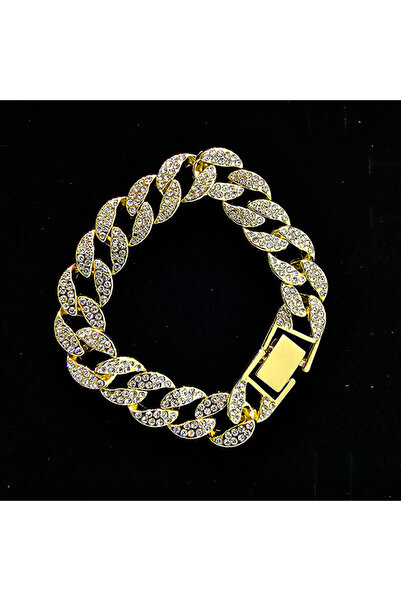 velve Βαρύ γυναικείο βραχιόλι, από ανοξείδωτο ατσάλι με ημιπολύτιμες πέτρες, συσκευασμένο σε κομψό κουτί, Χρυσό, EAV4