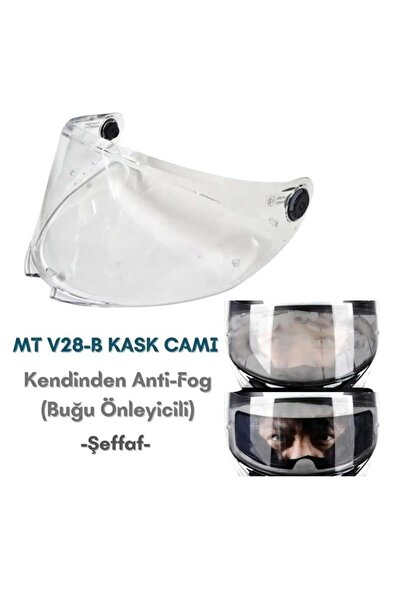 MT Helmets V-28 Thunder 4 Kask Camı Şeffaf Anti Fog