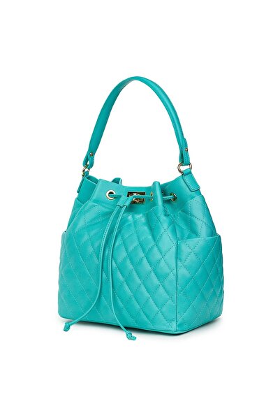 myOwn Geantă Felice din piele matlasată turcoaz